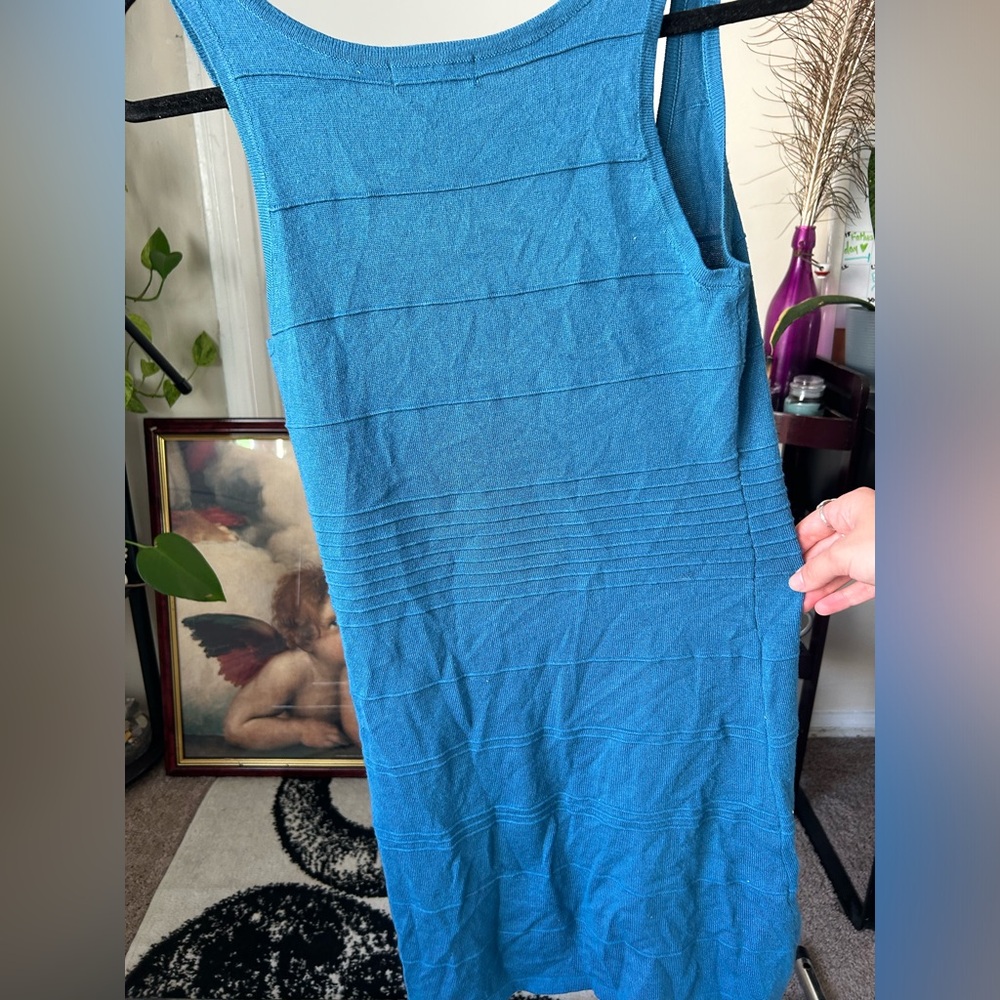 Sweater Project Blue Ribbed Bodycon Dress - Picture 3 of 4